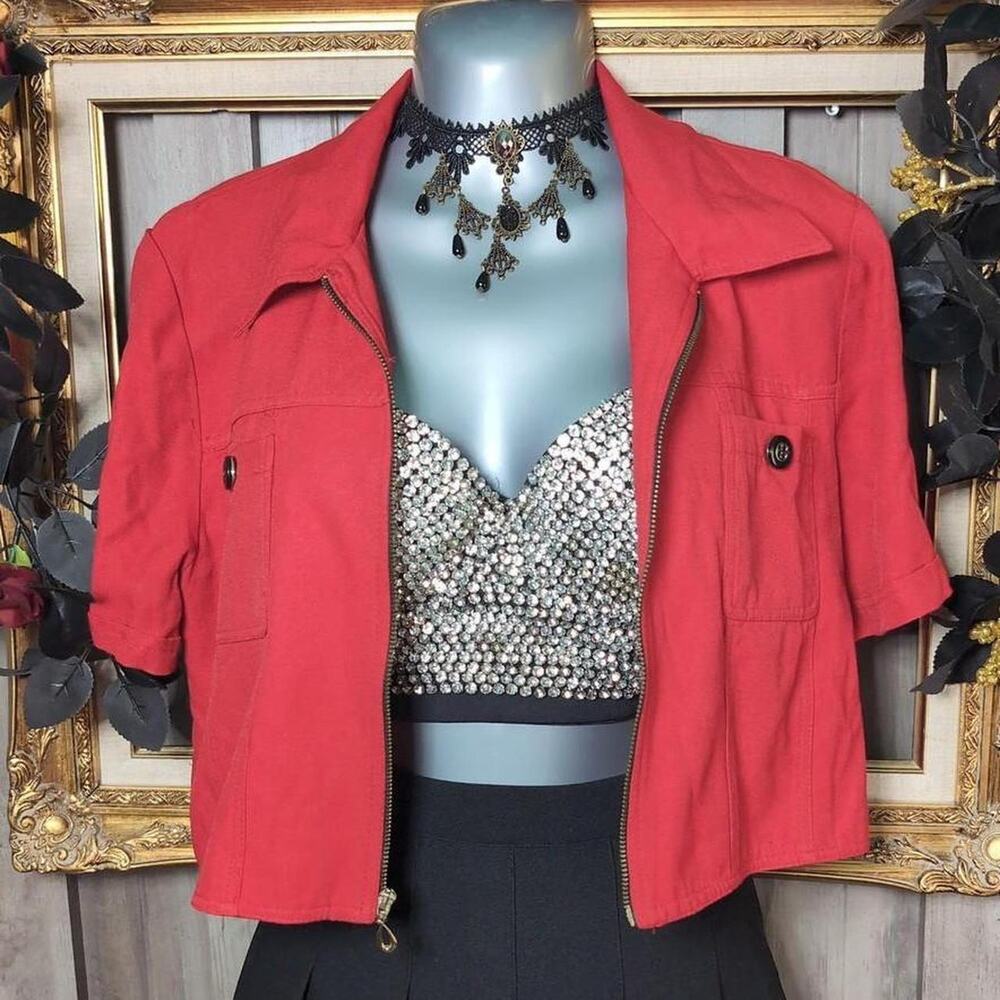 Vintage sheri martin red cropped jacket